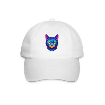 Hauskatze Rasse Karikatur Kawaii Tier Haustier - Baseballkappe - Weiß/Weiß - Vorne