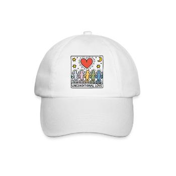 Bedingungslose Liebe - Unconditional Love - Baseballkappe - Weiß/Weiß - Vorne