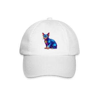 Deutsche Rex Katze Rasse Cartoon Kawaii Tier Haustier - Baseballkappe - Weiß/Weiß - Vorne