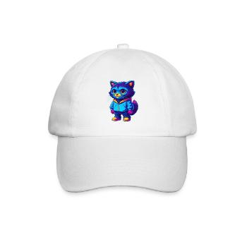 Bambino Katze Rasse Cartoon Kawaii Tier Haustier - Baseballkappe - Weiß/Weiß - Vorne