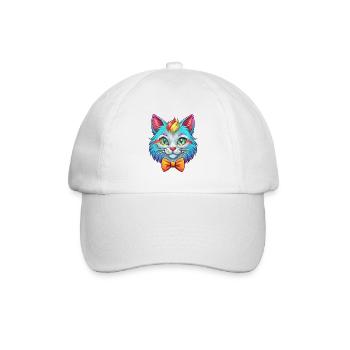 Hantilly Tiffany Katzenrasse Cartoon Kawaii Tier P - Baseballkappe - Weiß/Weiß - Vorne