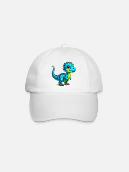 Dinosaurier - Baseballkappe - Weiß/Weiß