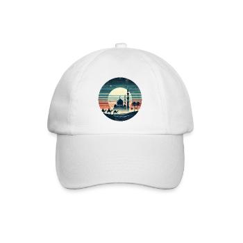Marrakesch Moschee Stadt Design - Baseballkappe - Weiß/Weiß - Vorne