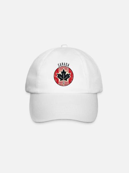 Kanada Ahornblatt Design - Baseballkappe - Weiß/Weiß
