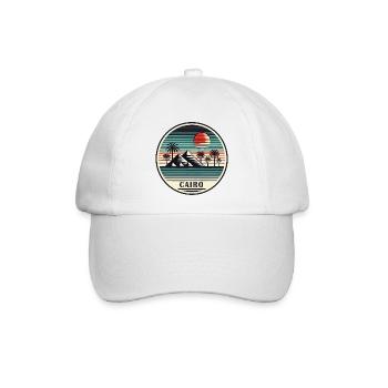Kairo Ägypten Pyramiden Wüste - Baseballkappe - Weiß/Weiß - Vorne