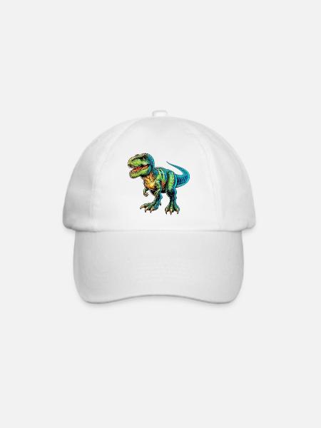Dinosaurier - Baseballkappe - Weiß/Weiß