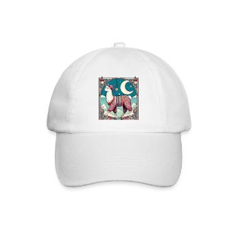 Lama Pyjama Geschenk - Baseballkappe - Weiß/Weiß - Vorne