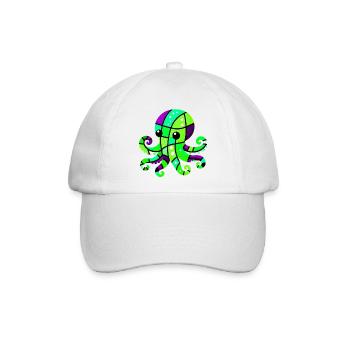 Krake - Baseballkappe - Weiß/Weiß - Vorne