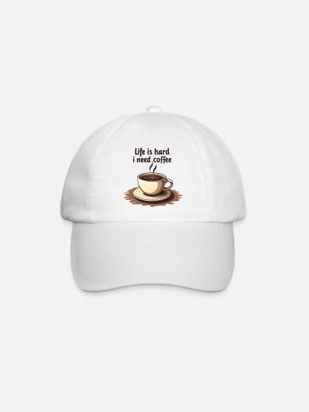 Kaffeetasse mit Textmotivation - Baseballkappe - Weiß/Weiß