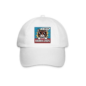 Cat Ladies For Kamala Harris 2024 USA Amerika - Baseballkappe - Weiß/Weiß - Vorne