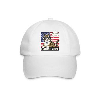 Cat Ladies For Kamala Harris 2024 USA Amerika - Baseballkappe - Weiß/Weiß - Vorne