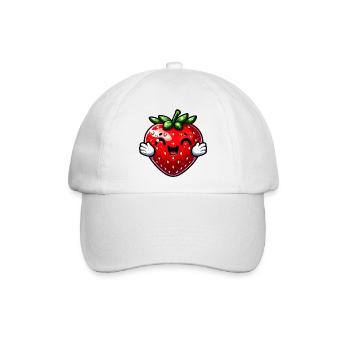 Erdbeeren Erdbeeren - Baseballkappe - Weiß/Weiß - Vorne