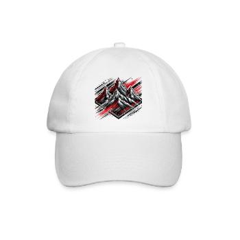 Schroffe Berge - Baseballkappe - Weiß/Weiß - Vorne