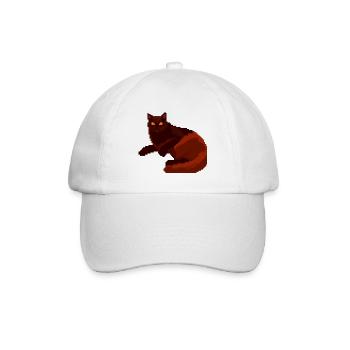 Roter Nachtkater Pixelkunst - Baseballkappe - Weiß/Weiß - Vorne