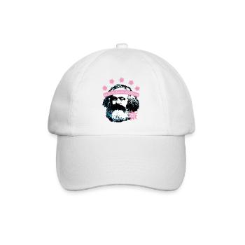 Glück durch Konsum – Bearded Icon - Baseballkappe - Weiß/Weiß - Vorne