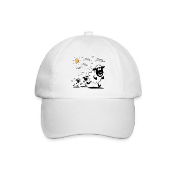 Lustige Schafe Schafherde Tiere - Baseballkappe - Weiß/Weiß - Vorne