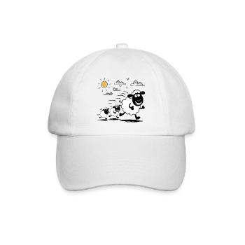 Lustige Schafe Schafherde Tiere - Baseballkappe - Weiß/Weiß - Vorne