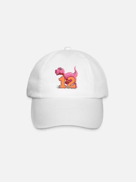 Nr.12 Dino - Baseballkappe - Weiß/Weiß