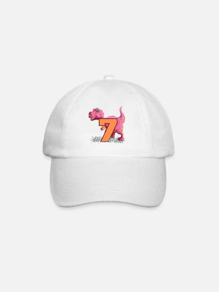 Nr.7 Dino - Baseballkappe - Weiß/Weiß