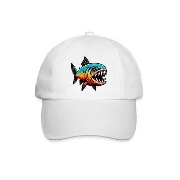 Piranha - Baseballkappe - Weiß/Weiß - Vorne