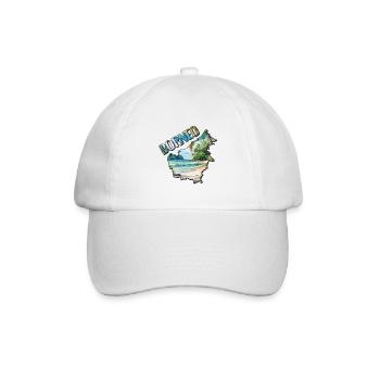 Aquarell Landkarte Borneo - Baseballkappe - Weiß/Weiß - Vorne