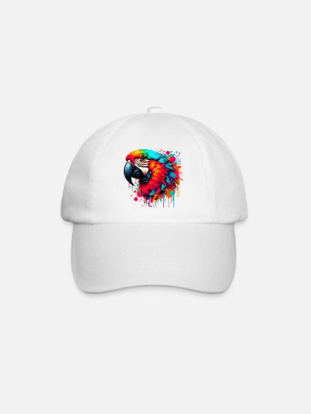 Papagei - Baseballkappe - Weiß/Weiß