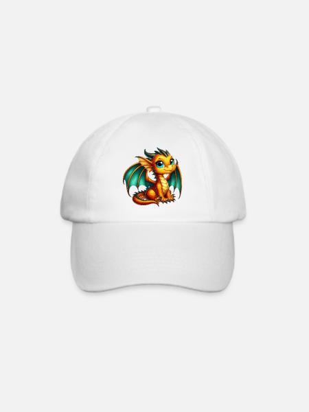 Drache - Baseballkappe - Weiß/Weiß