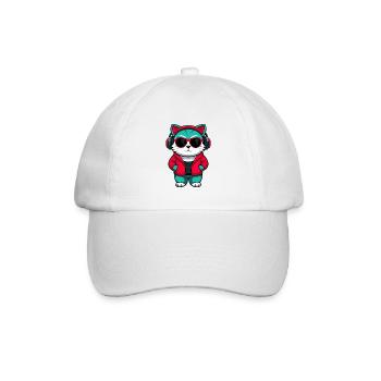 Bambino Katze Rasse Cartoon Kawaii Tier Haustier - Baseballkappe - Weiß/Weiß - Vorne
