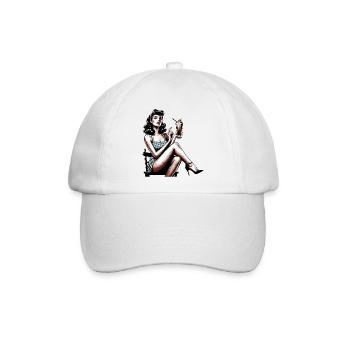 Rockabilly Milchshake retro vintage Geschenk - Baseballkappe - Weiß/Weiß - Vorne