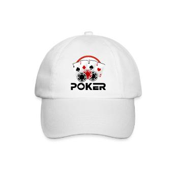 Poker, Poker spielen, Pokerspieler - Baseballkappe - Weiß/Weiß - Vorne