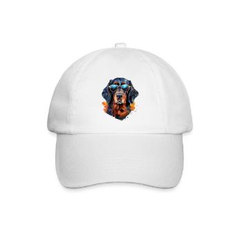 Gordon Setter mit Sonnenbrille - Baseballkappe - Weiß/Weiß - Vorne