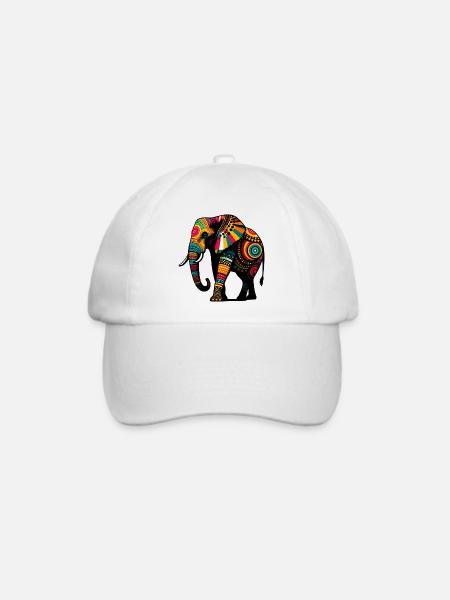 Elefant - Baseballkappe - Weiß/Weiß