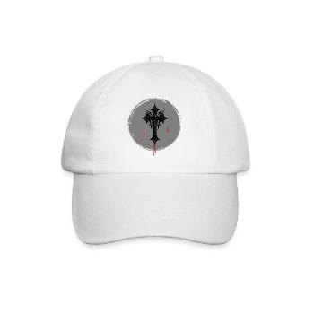 Gotisches Kreuz - Baseballkappe - Weiß/Weiß - Vorne