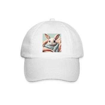 süßer Hase Poster, Baby, Kind, Säugling - Baseballkappe - Weiß/Weiß - Vorne