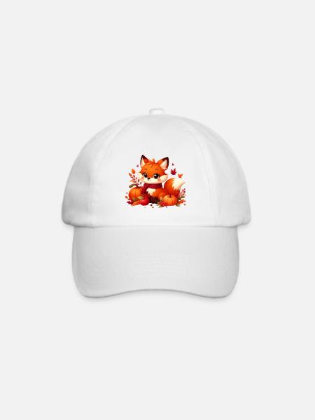 Fuchs Herbst 2 - Baseballkappe - Weiß/Weiß