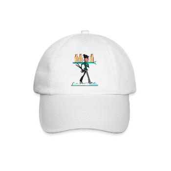 Apres-Ski Skifahrerin - BIER - Baseballkappe - Weiß/Weiß - Vorne
