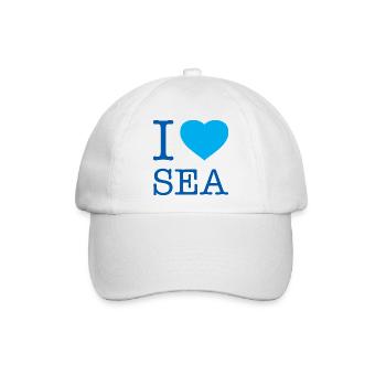 I LOVE SEA - Baseballkappe - Weiß/Weiß - Vorne