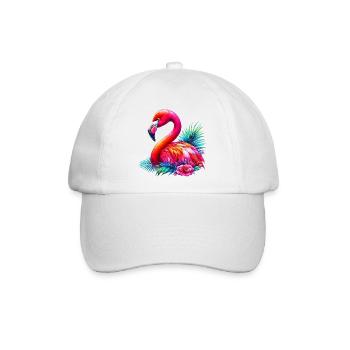 Flamingo - Baseballkappe - Weiß/Weiß - Vorne