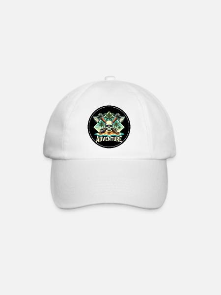 Abenteuer Skull Insel Patch - Baseballkappe - Weiß/Weiß