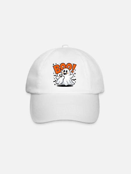 2 Lustige Geister Halloween Boo - Baseballkappe - Weiß/Weiß