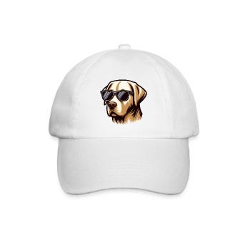 Cooler Labrador Hundekopf - Baseballkappe - Weiß/Weiß - Vorne