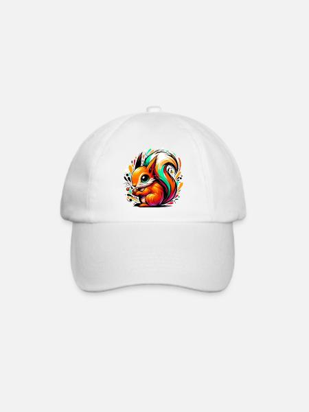 Eichhörnchen - Baseballkappe - Weiß/Weiß