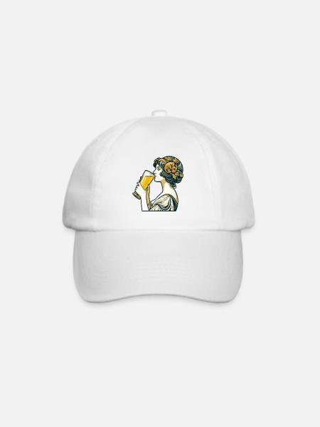 Frau trinkt Bier Weizenbier Geschenk - Baseballkappe - Weiß/Weiß