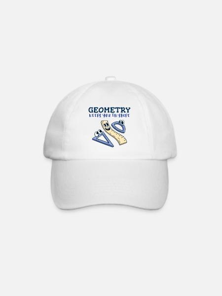 Geometrie hält dich in Form - Lustiger Mathe Humor - Baseballkappe - Weiß/Weiß