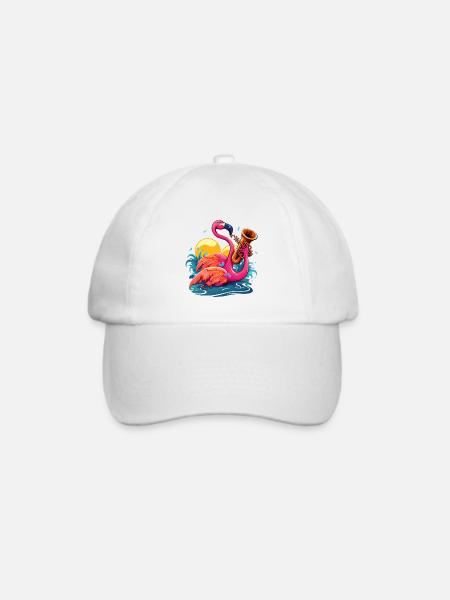Jazzy Flamingo - Baseballkappe - Weiß/Weiß