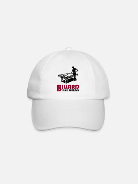 Billard ist meine Therapie - Baseballkappe - Weiß/Weiß