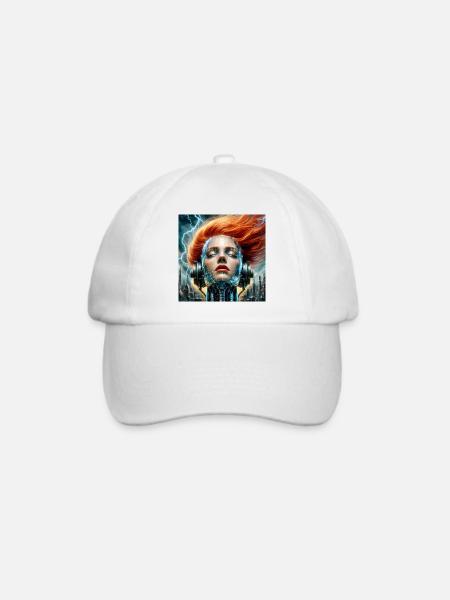Kybernetische Fusion Frau - Baseballkappe - Weiß/Weiß