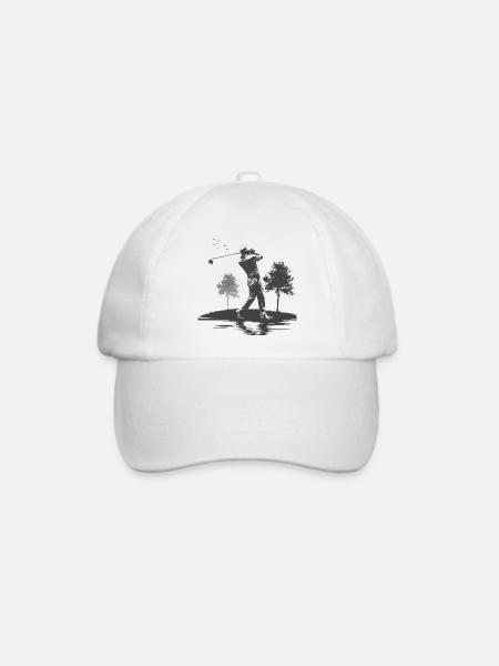 Golfer Grafik - Baseballkappe - Weiß/Weiß