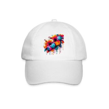 Hibiskusblüten - Baseballkappe - Weiß/Weiß - Vorne