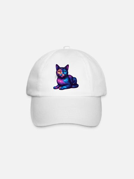 Katze - Baseballkappe - Weiß/Weiß